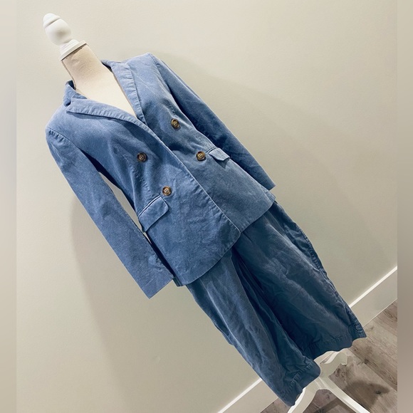 ASOS Blue Double Breasted Corduroy Blazer - Picture 4 of 6